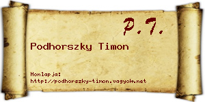 Podhorszky Timon névjegykártya